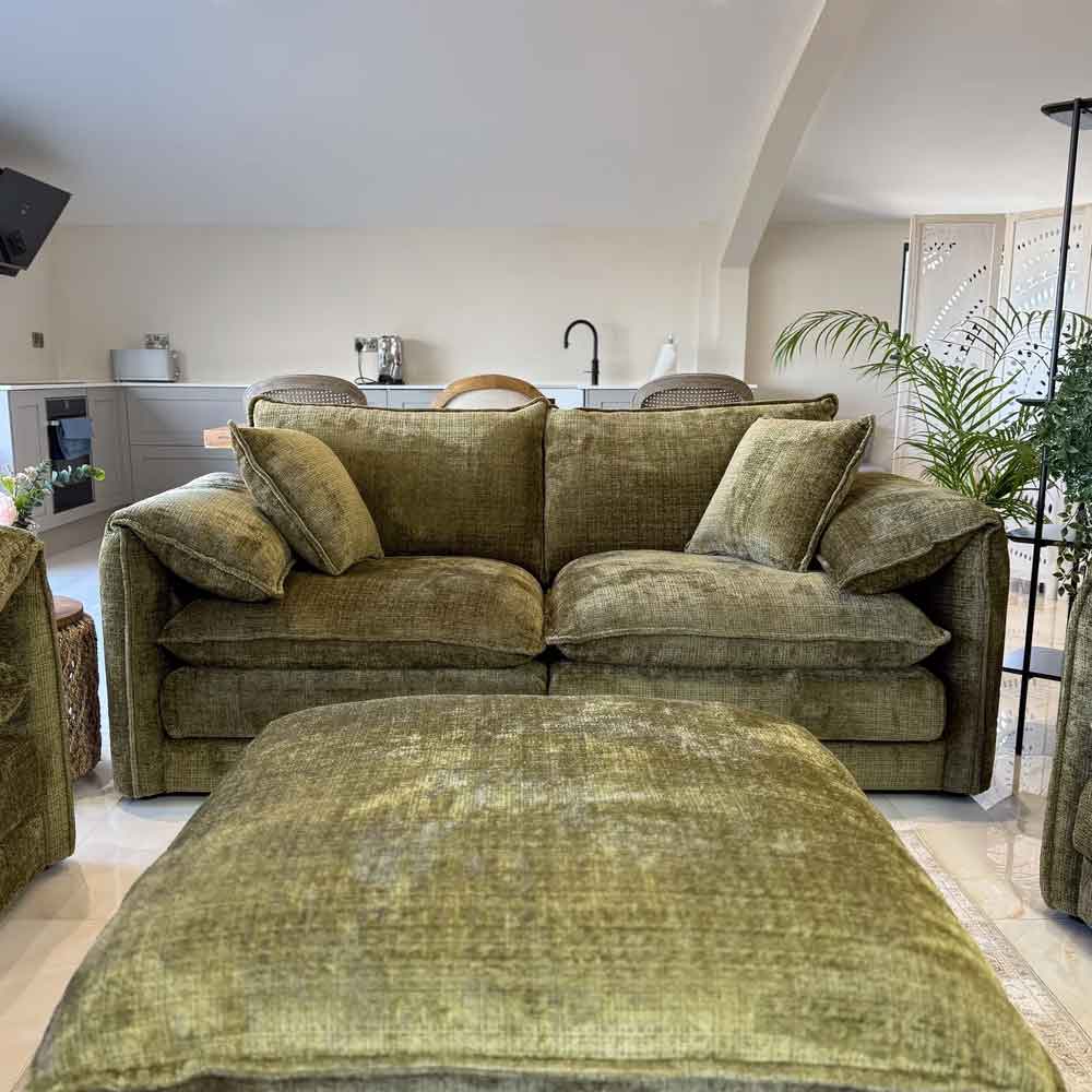 Somera Fabric 3+2 Seater Sofa Set in Green