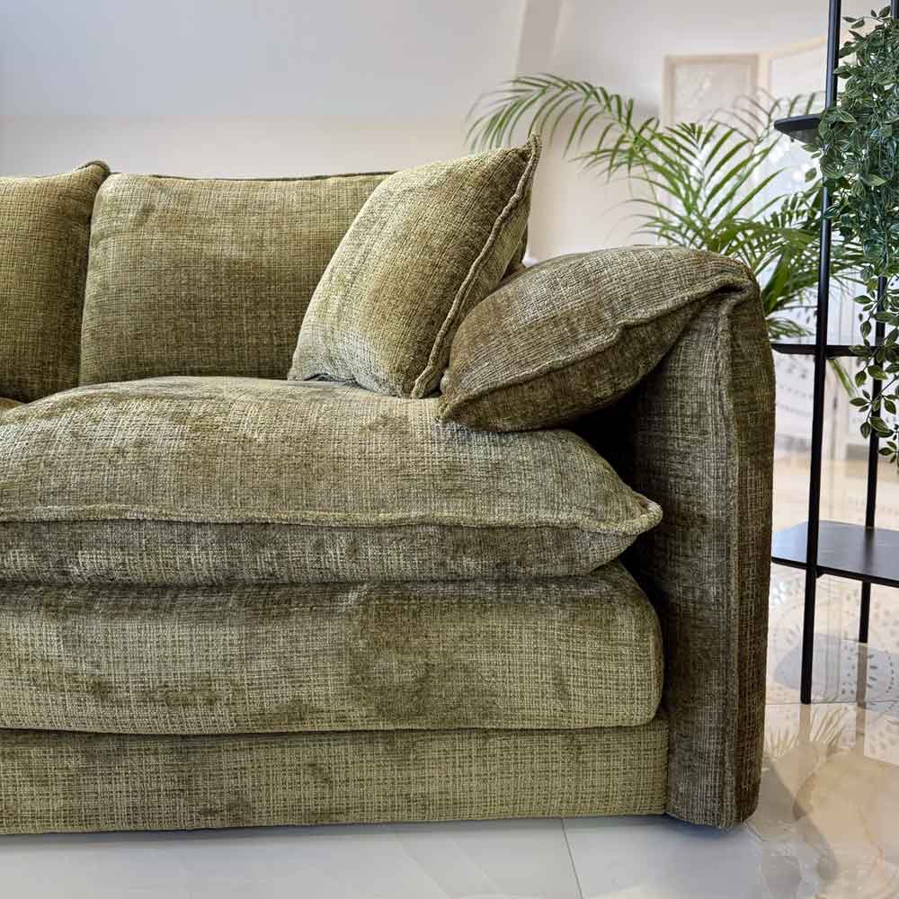 Somera Fabric 3+2 Seater Sofa Set in Green