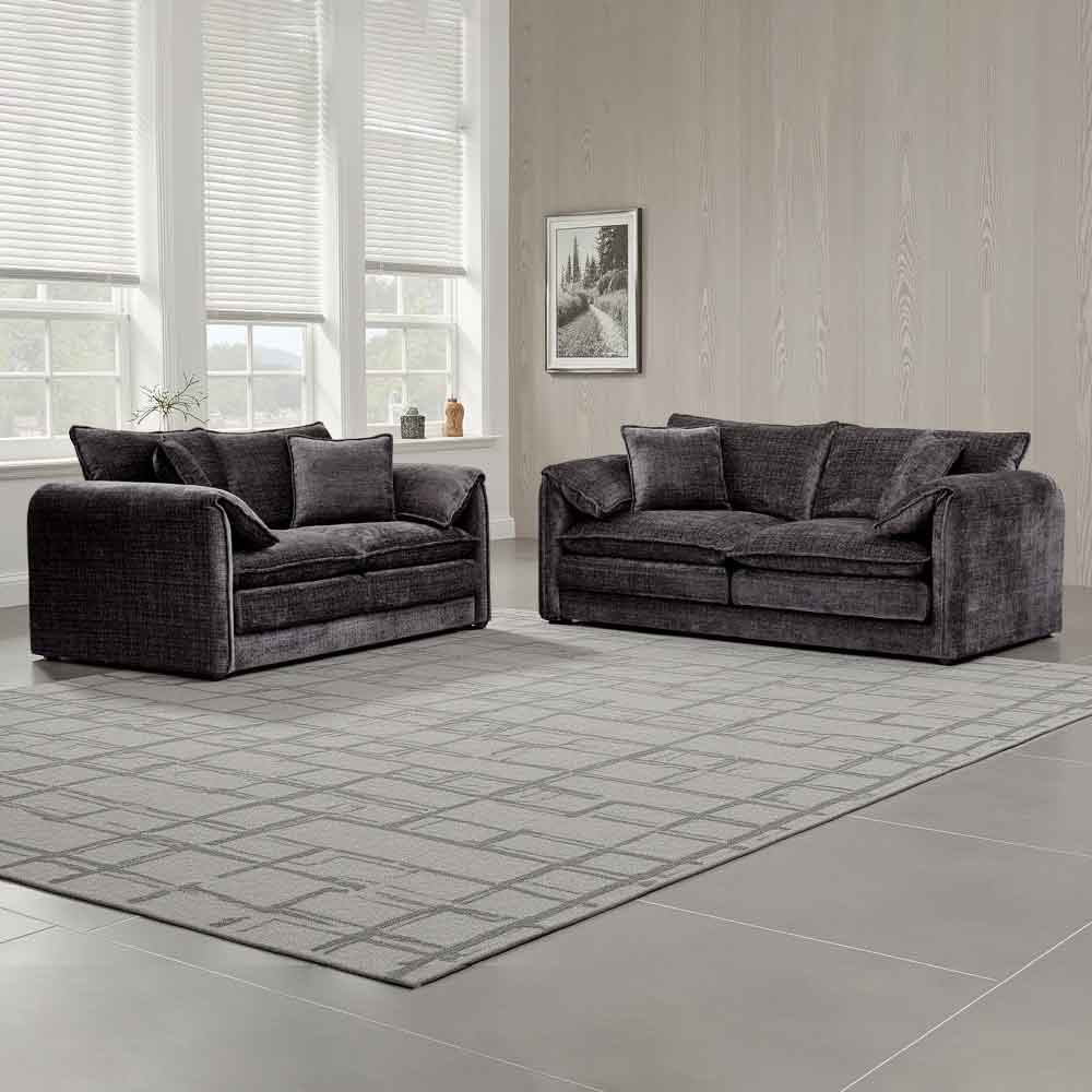 Somera Fabric 3+2 Seater Sofa Set in Grey