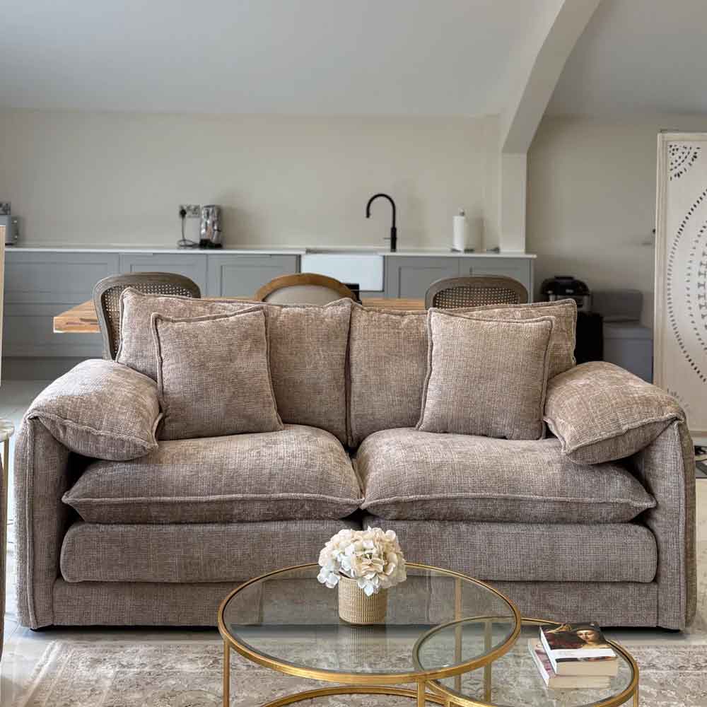 Somera Fabric 3 Seater Sofa in Beige
