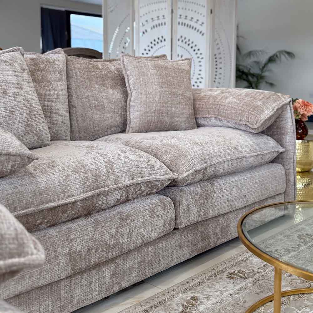 Somera Fabric 3 Seater Sofa in Beige