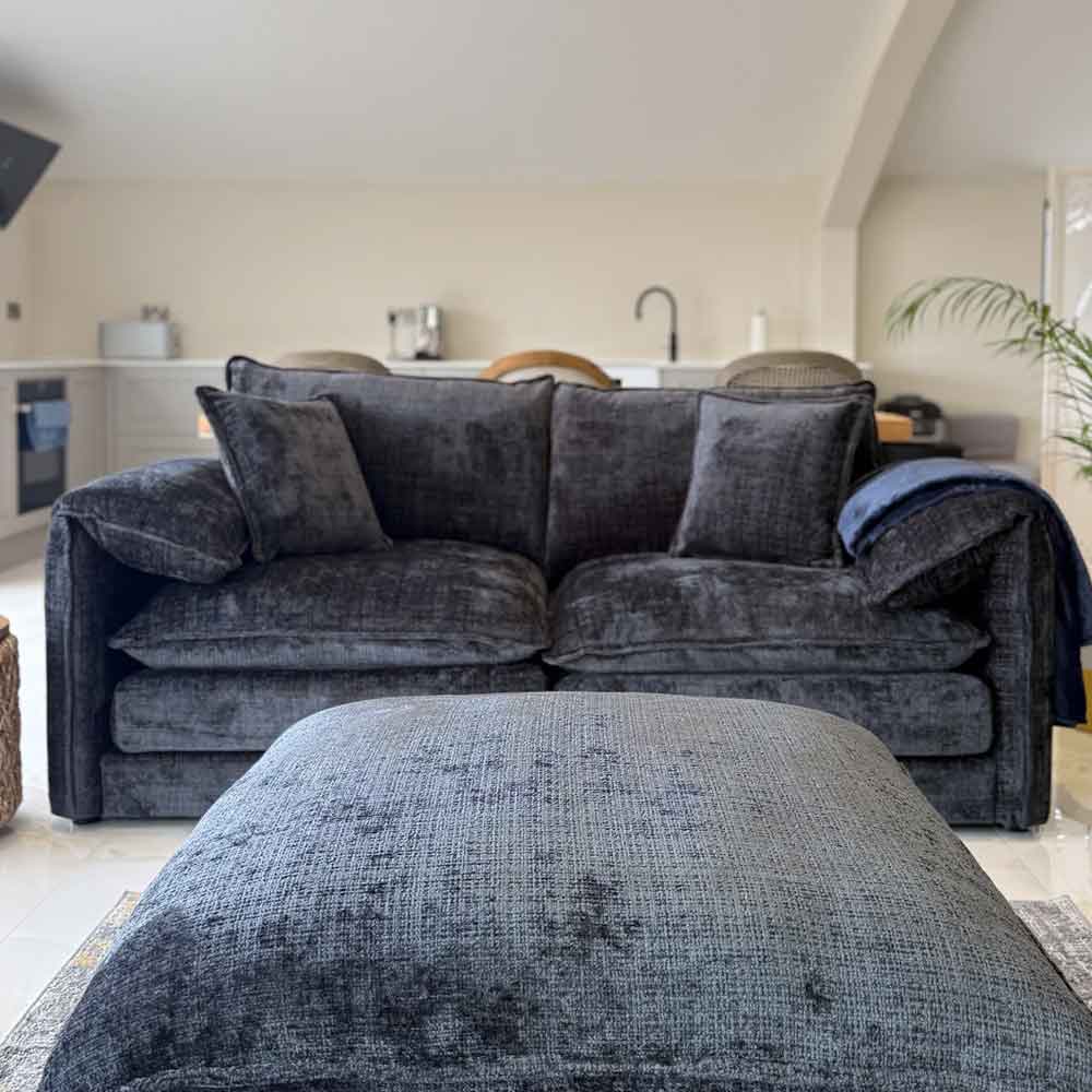 Somera Fabric 3 Seater Sofa in Black