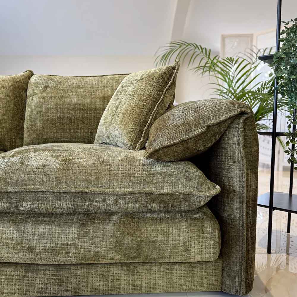 Somera Fabric 3 Seater Sofa in Green