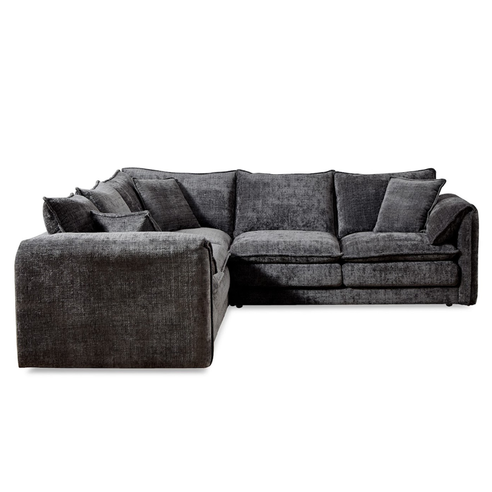 Somera Fabric Corner Sofa in Black