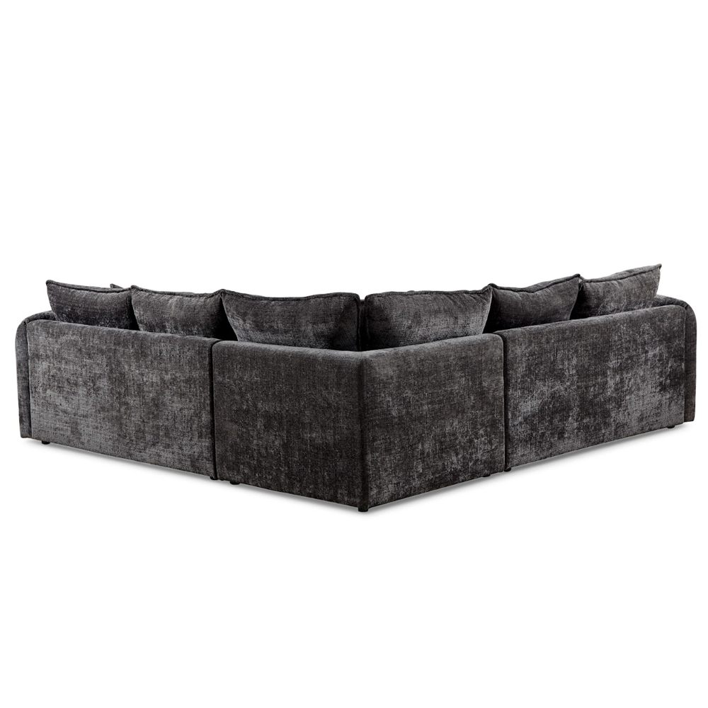 Somera Fabric Corner Sofa in Black