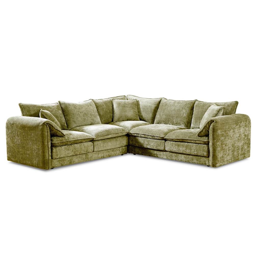 Somera Fabric Corner Sofa in Green