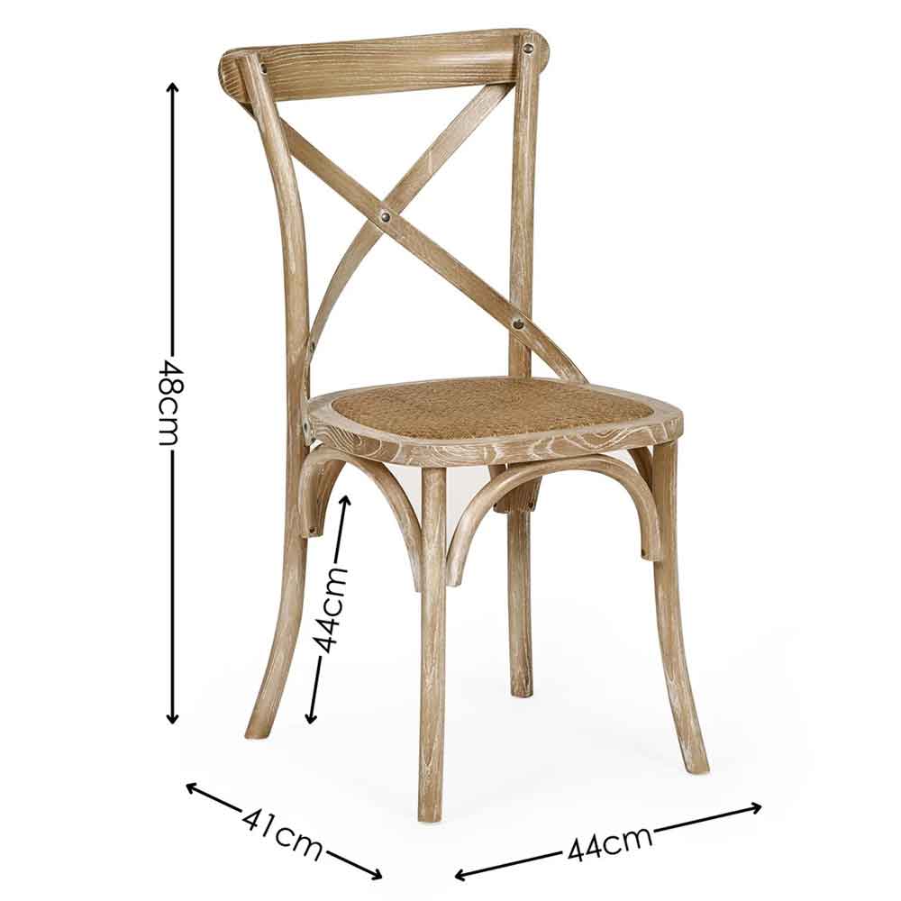 Somerton Brown Wooden Dining Chairs with Rattan Seat in Pair