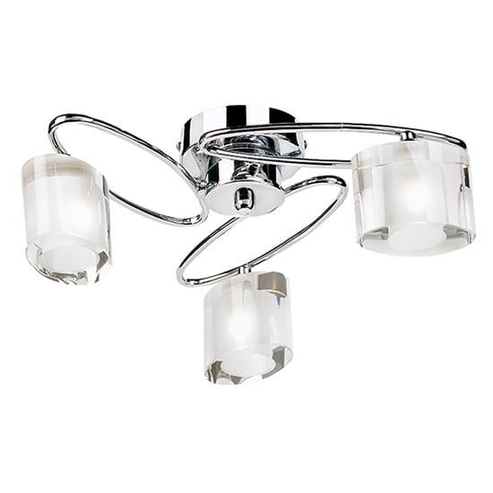 Product photograph of Sonata 3 Lights Crystal Semi Flush Ceiling Light In Chrome from Furniture in Fashion