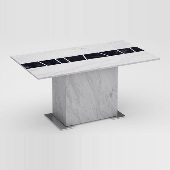 Read more about Sonati marble effect console table in white with steel base