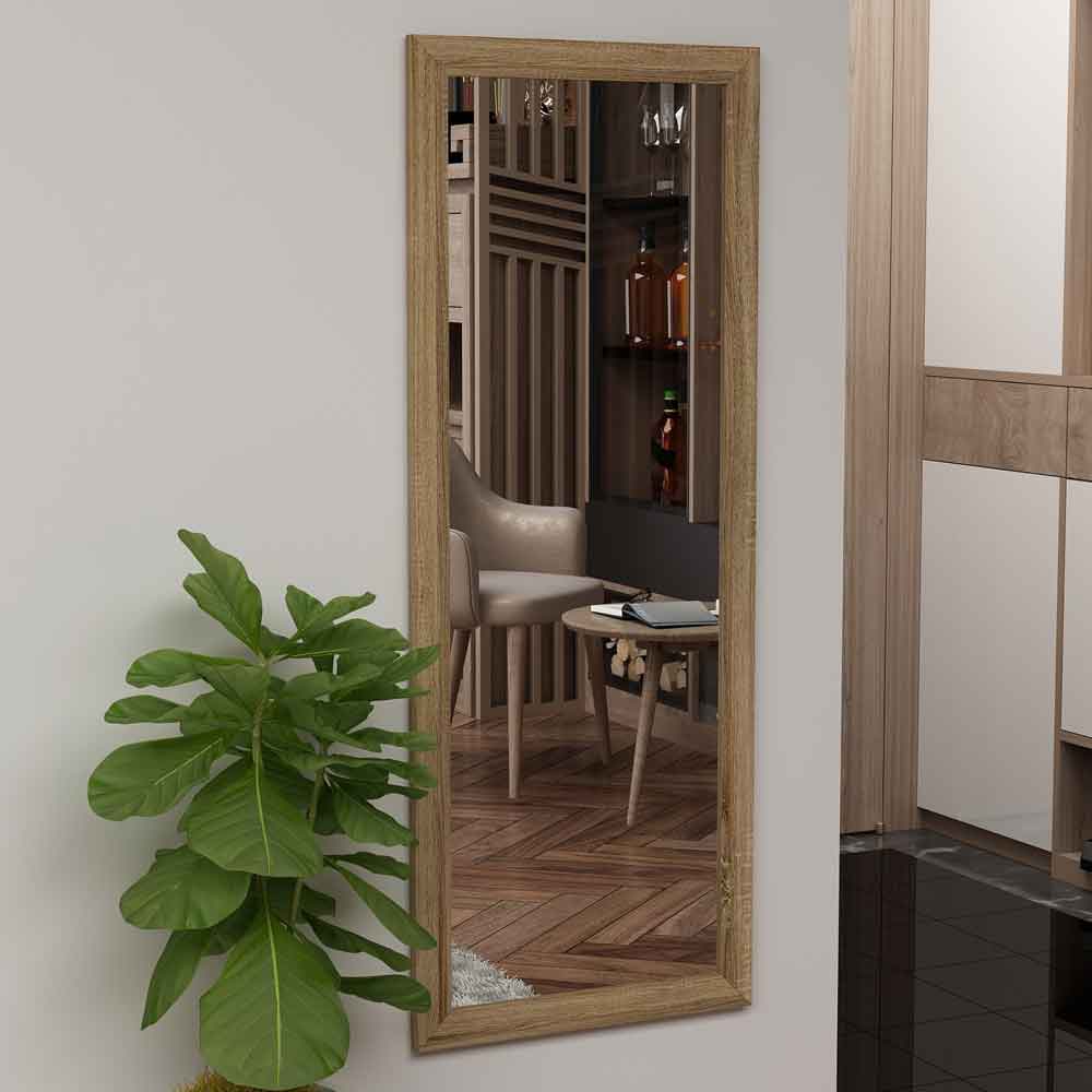 Sonny Glass Wall Mirror with Natural Wooden Frame