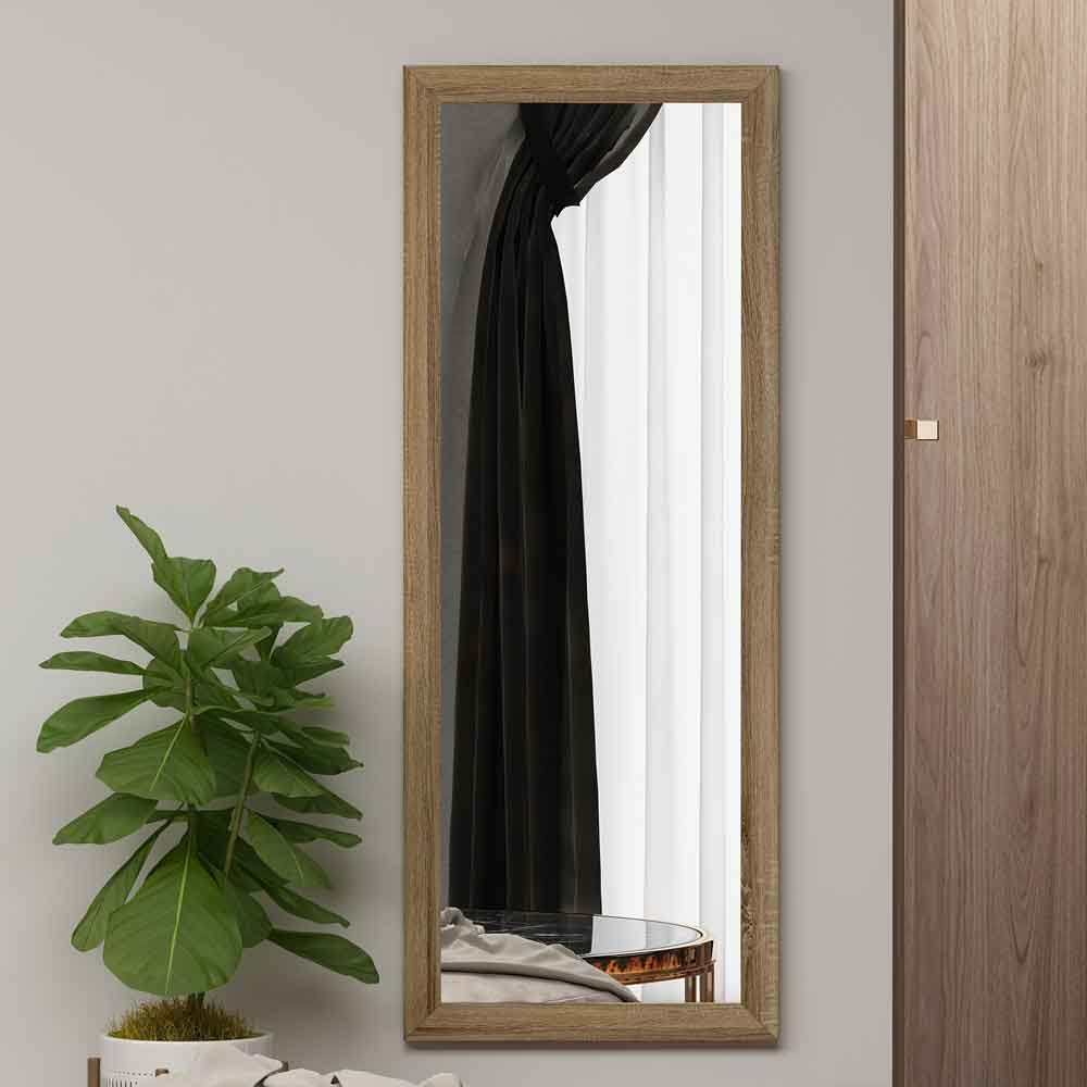 Sonny Glass Wall Mirror with Natural Wooden Frame