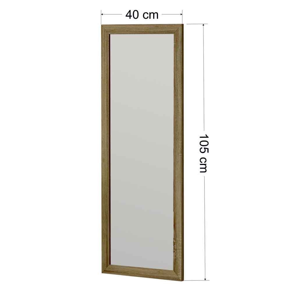 Sonny Glass Wall Mirror with Natural Wooden Frame