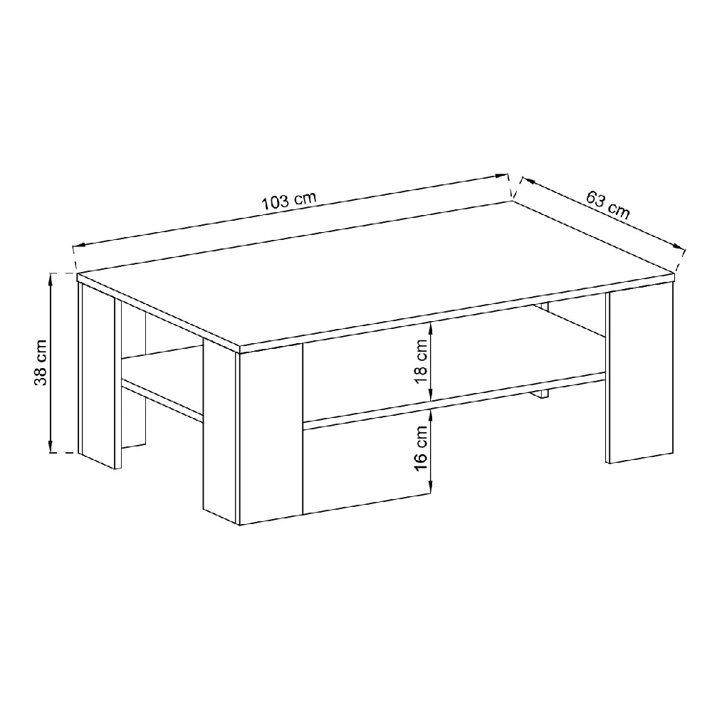 Sonora Wooden Coffee Table In Riviera Oak