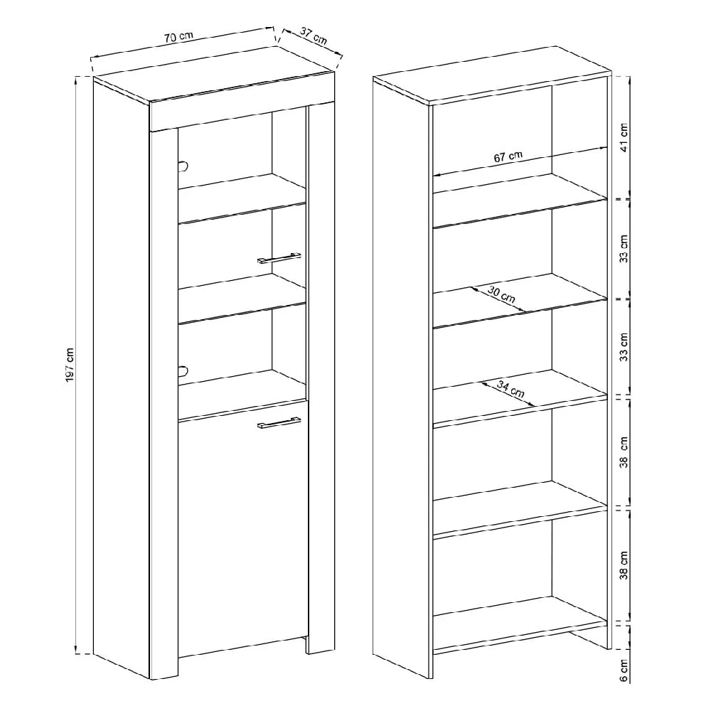 Sonora Wooden Display Cabinet With 2 Doors In Riviera Oak