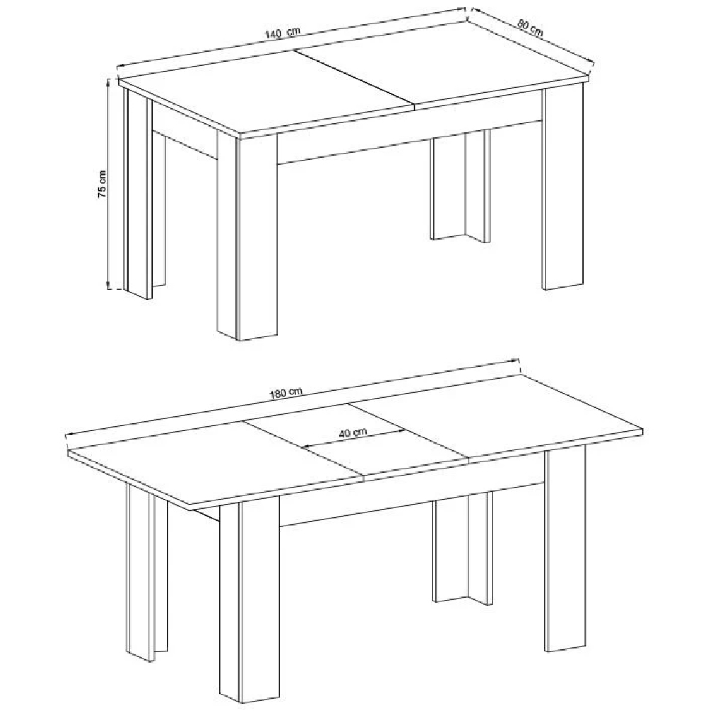 Sonora Wooden Extending Dining Table In Riviera Oak