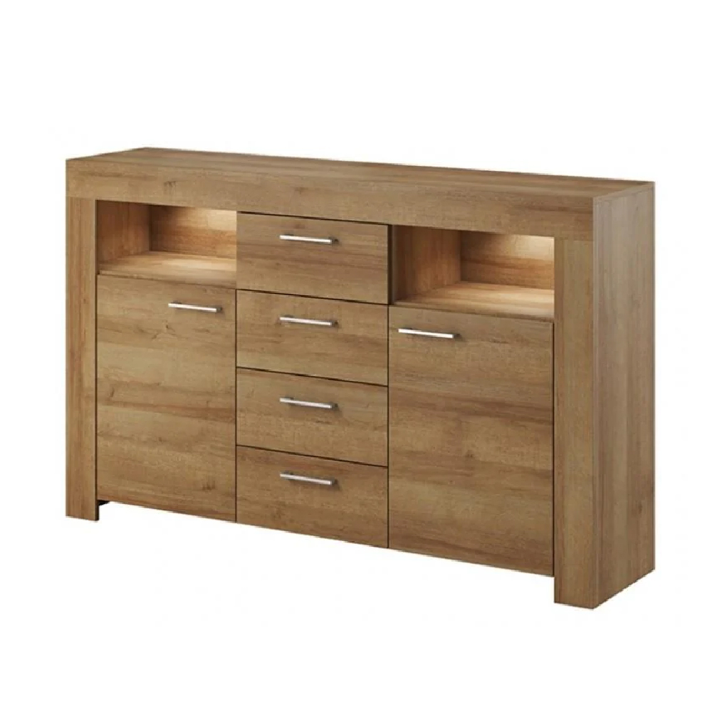 Sonora Wooden Sideboard With 2 Doors 4 Drawers In Riviera Oak