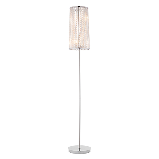 Photo of Sophia 3 lights clear crystal floor lamp in chrome