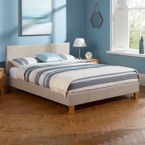 Product photograph of Sophia Linen Fabric Upholstered Small Double Bed from Furniture in Fashion