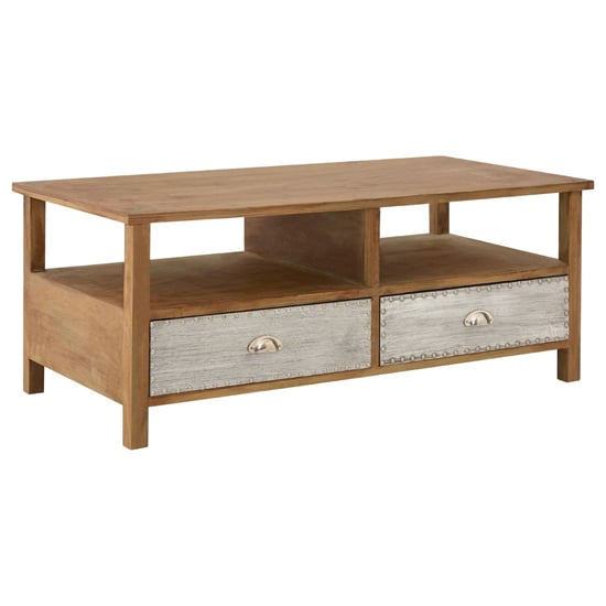 Read more about Sophia wooden coffee table with 2 drawers in natural