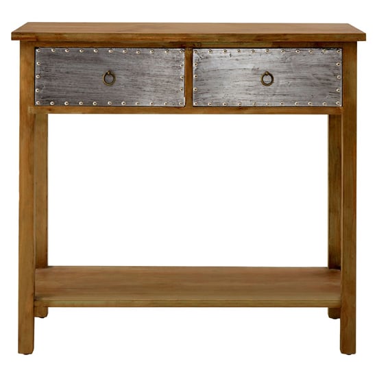 Sophia Wooden Console Table With 2 Drawers In Natural_2