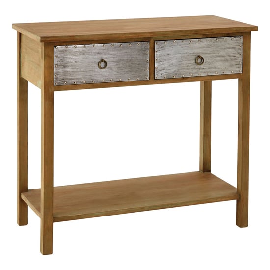 Photo of Sophia wooden console table with 2 drawers in natural