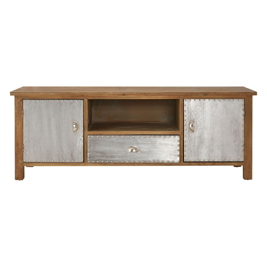 Sophia Wooden TV Stand With 2 Doors And 1 Drawer In Natural_2