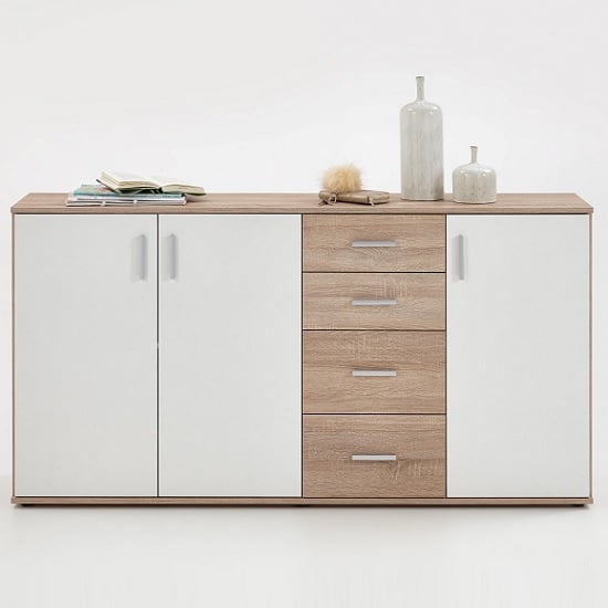 Sophia Wooden Large Sideboard In Canadian Oak And White_3