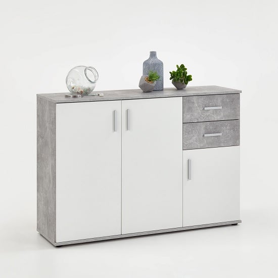 Sophia Wooden Sideboard In Light Atelier And White