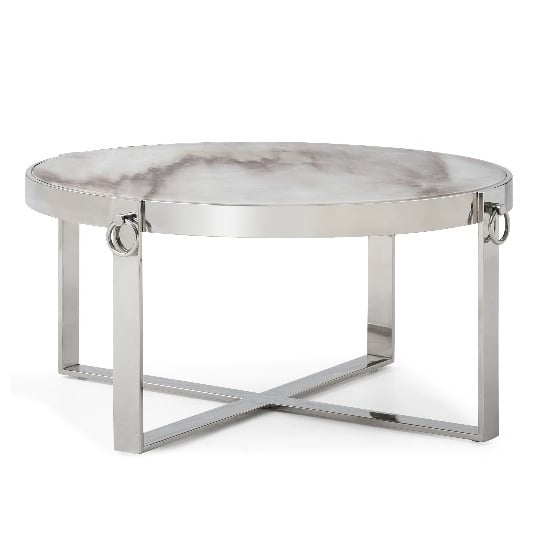 Read more about Sophie marble coffee table with polished stainless steel frame