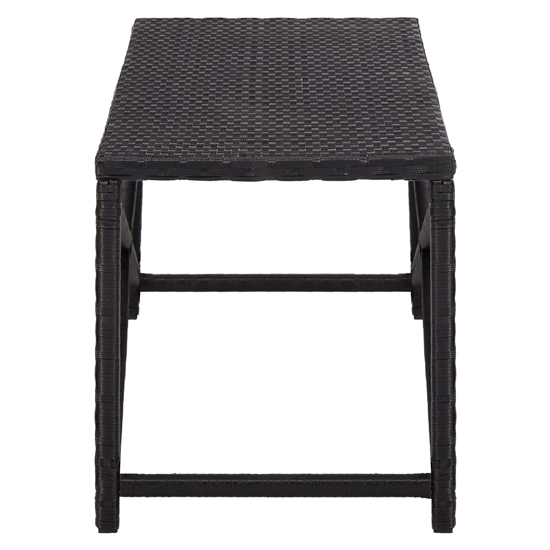 Sophiya 120cm Poly Rattan Garden Seating Bench In Black