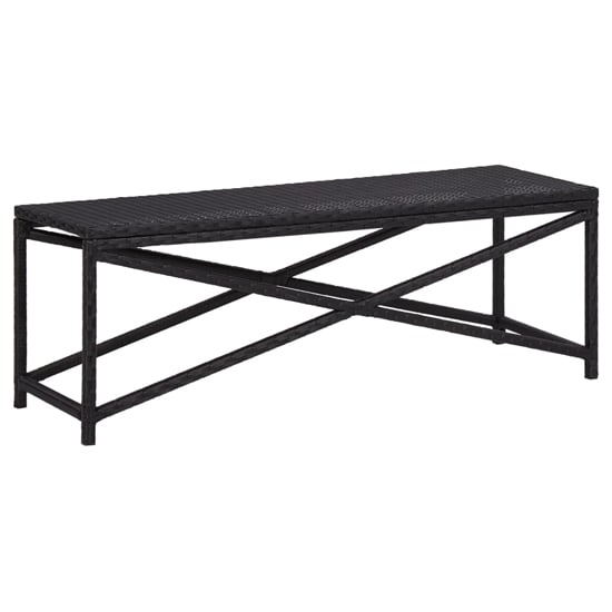 Product photograph of Sophiya 120cm Poly Rattan Garden Seating Bench In Black from Furniture in Fashion