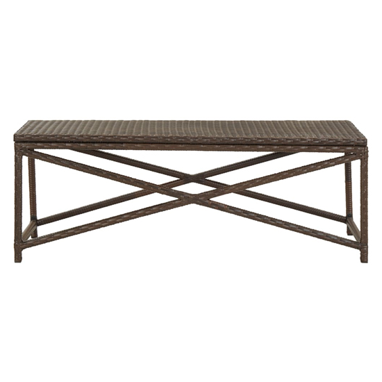 Sophiya 120cm Poly Rattan Garden Seating Bench In Brown