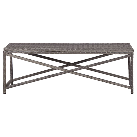 Sophiya 120cm Poly Rattan Garden Seating Bench In Grey