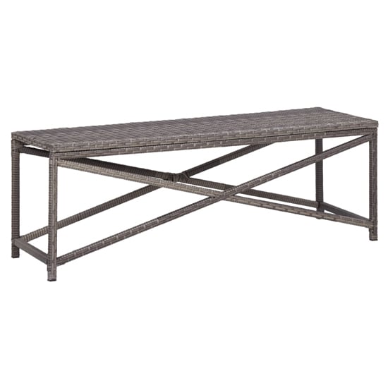 Read more about Sophiya 120cm poly rattan garden seating bench in grey