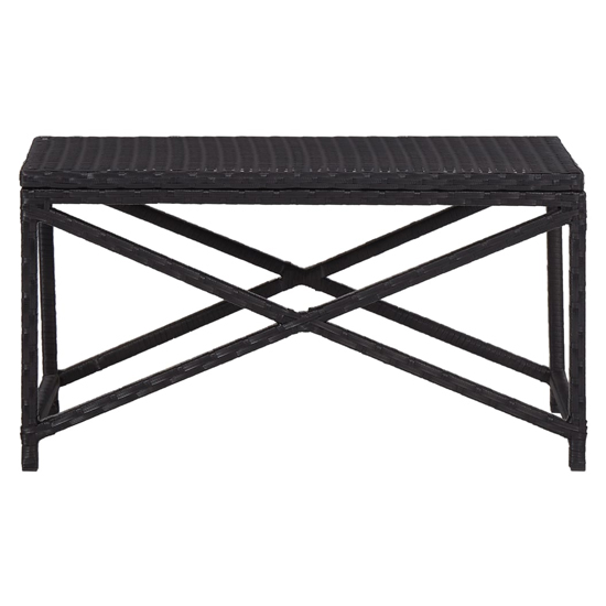 Sophiya 80cm Poly Rattan Garden Seating Bench In Black Furniture in