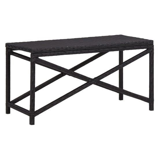 Read more about Sophiya 80cm poly rattan garden seating bench in black
