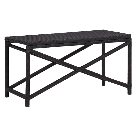Sophiya 80cm Poly Rattan Garden Seating Bench In Black Furniture in