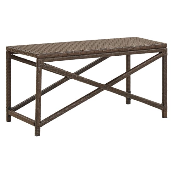 Read more about Sophiya 80cm poly rattan garden seating bench in brown