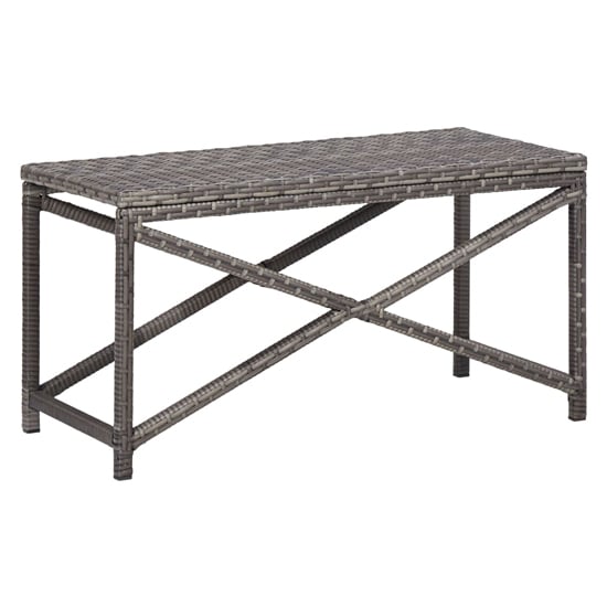 Read more about Sophiya 80cm poly rattan garden seating bench in grey