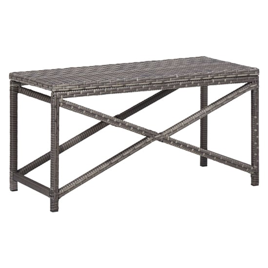 Photo of Sophiya 80cm poly rattan garden seating bench in grey