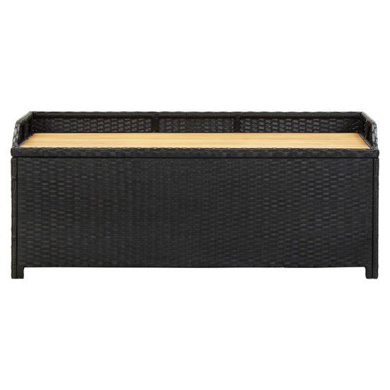 Sophiya Poly Rattan Garden Storage Seating Bench In Black