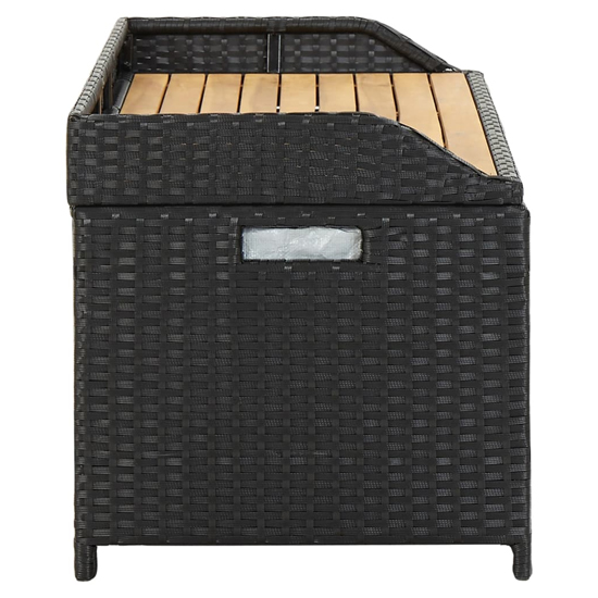 Sophiya Poly Rattan Garden Storage Seating Bench In Black