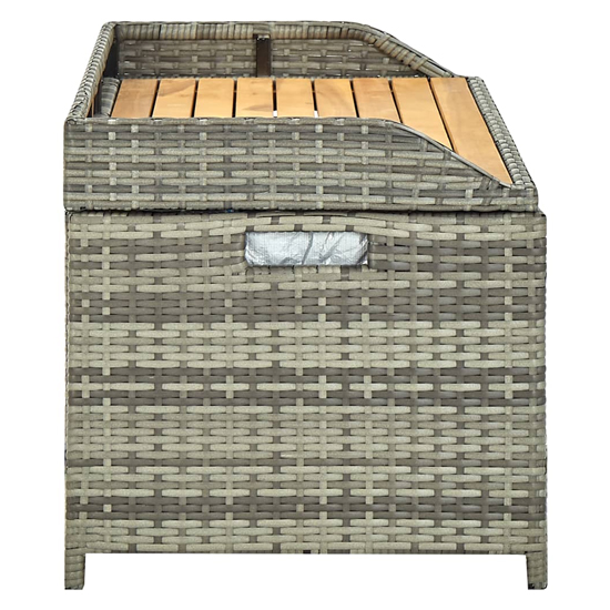 Sophiya Poly Rattan Garden Storage Seating Bench In Grey