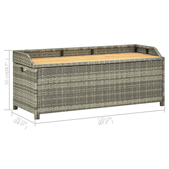 Sophiya Poly Rattan Garden Storage Seating Bench In Grey