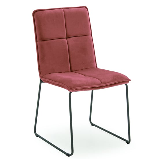 Sorani Velvet Dining Chair With Metal Legs In Blush_1