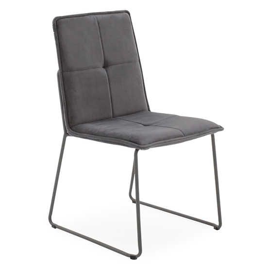 Read more about Sorani velvet dining chair with metal legs in grey