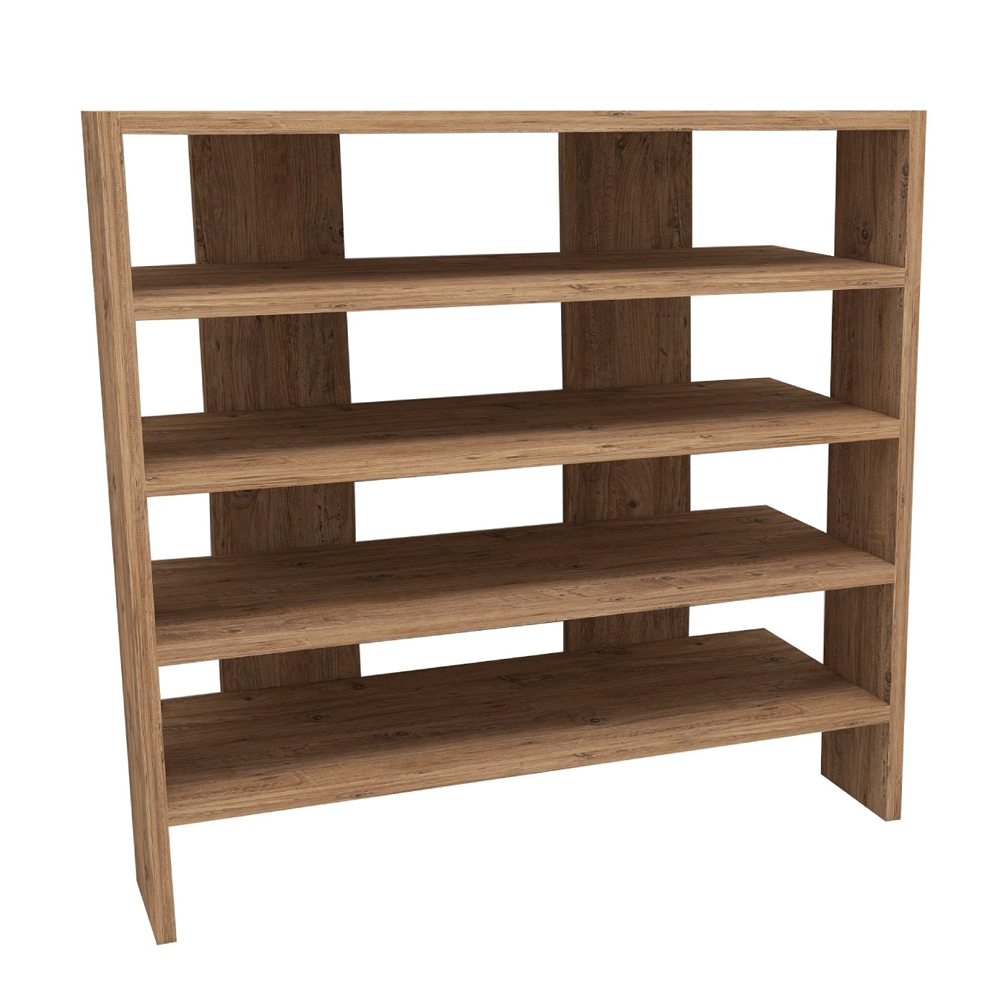 Sorano Wooden Shoe Storage with 4 Shelves in Atlantic Pine