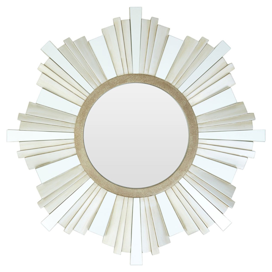 Sorel Strip Design Wall Mirror In Silver And Champagne Frame