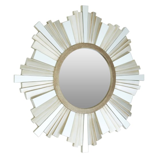 Photo of Sorel strip design wall mirror in silver and champagne frame