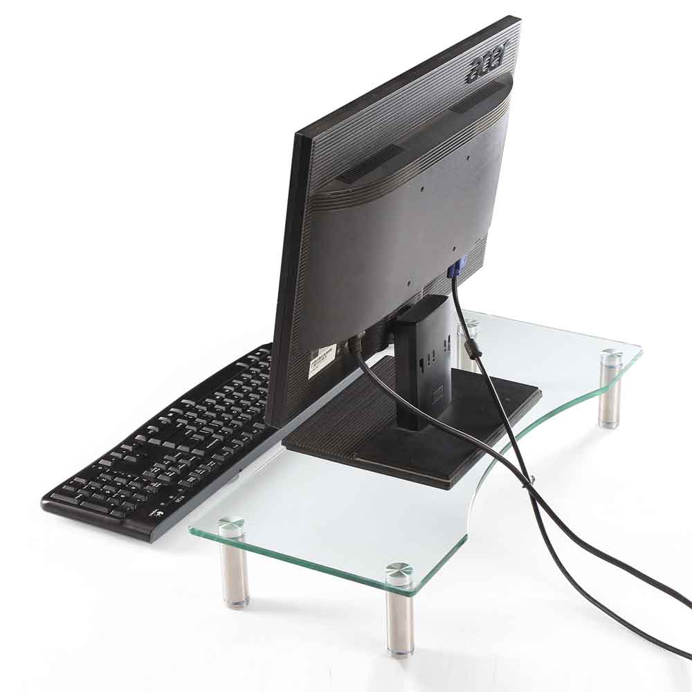 Sorella Clear Glass Monitor Stand Riser